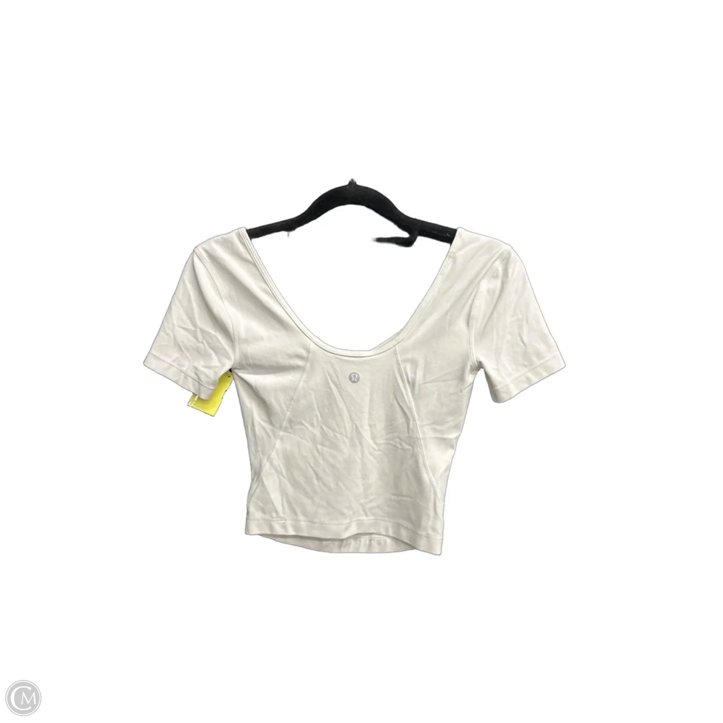 Athletic Top Short Sleeve By Lululemon In White, Size: 2