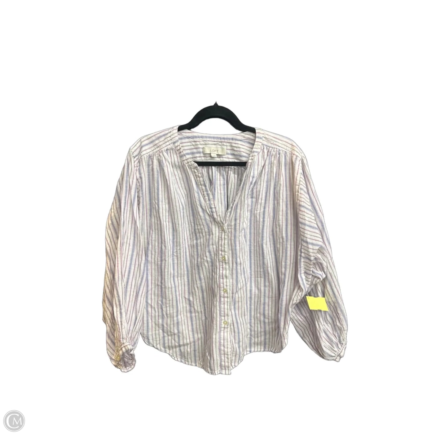 Top Long Sleeve By Loft In Striped Pattern, Size: M