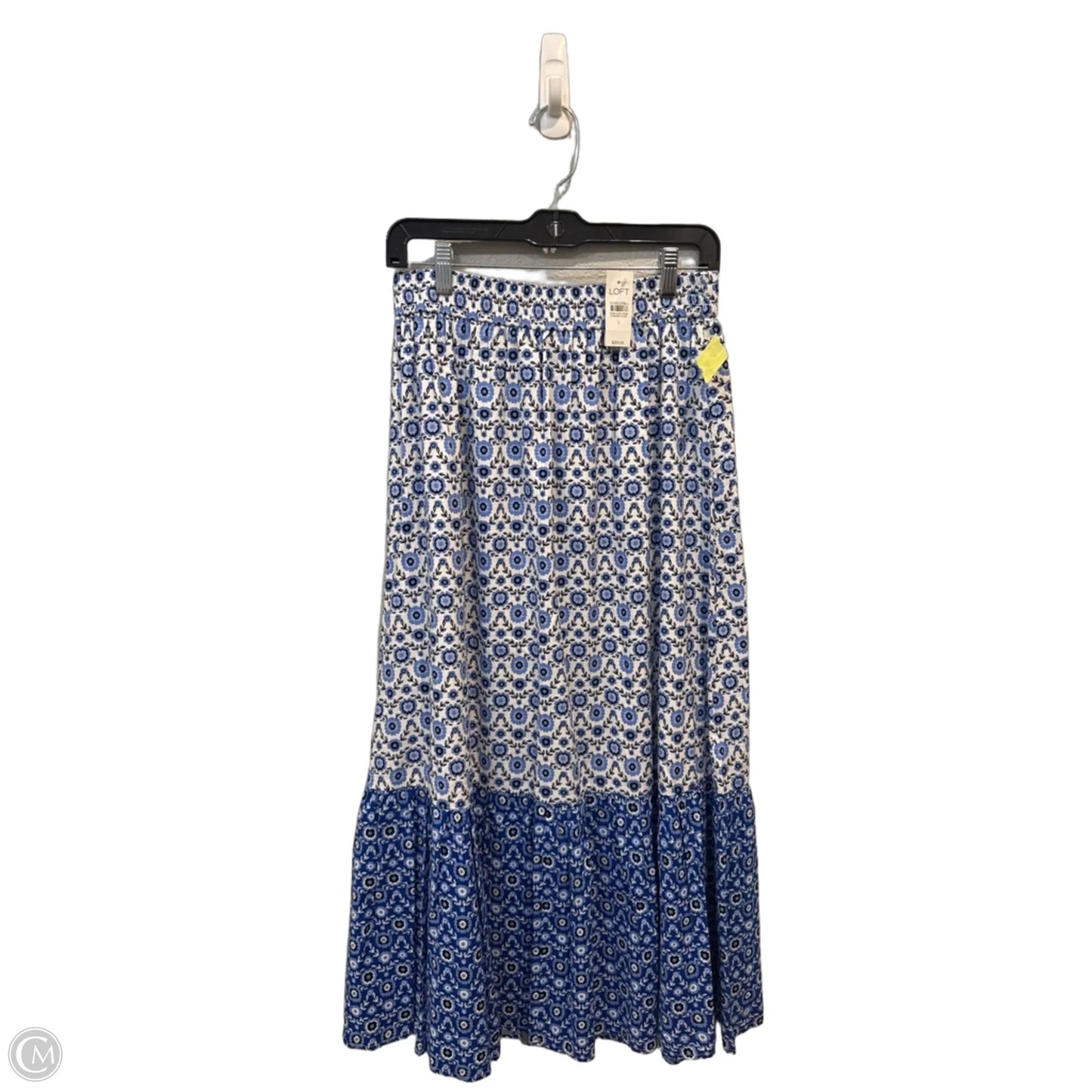 Skirt Maxi By Loft In Blue & White, Size: S
