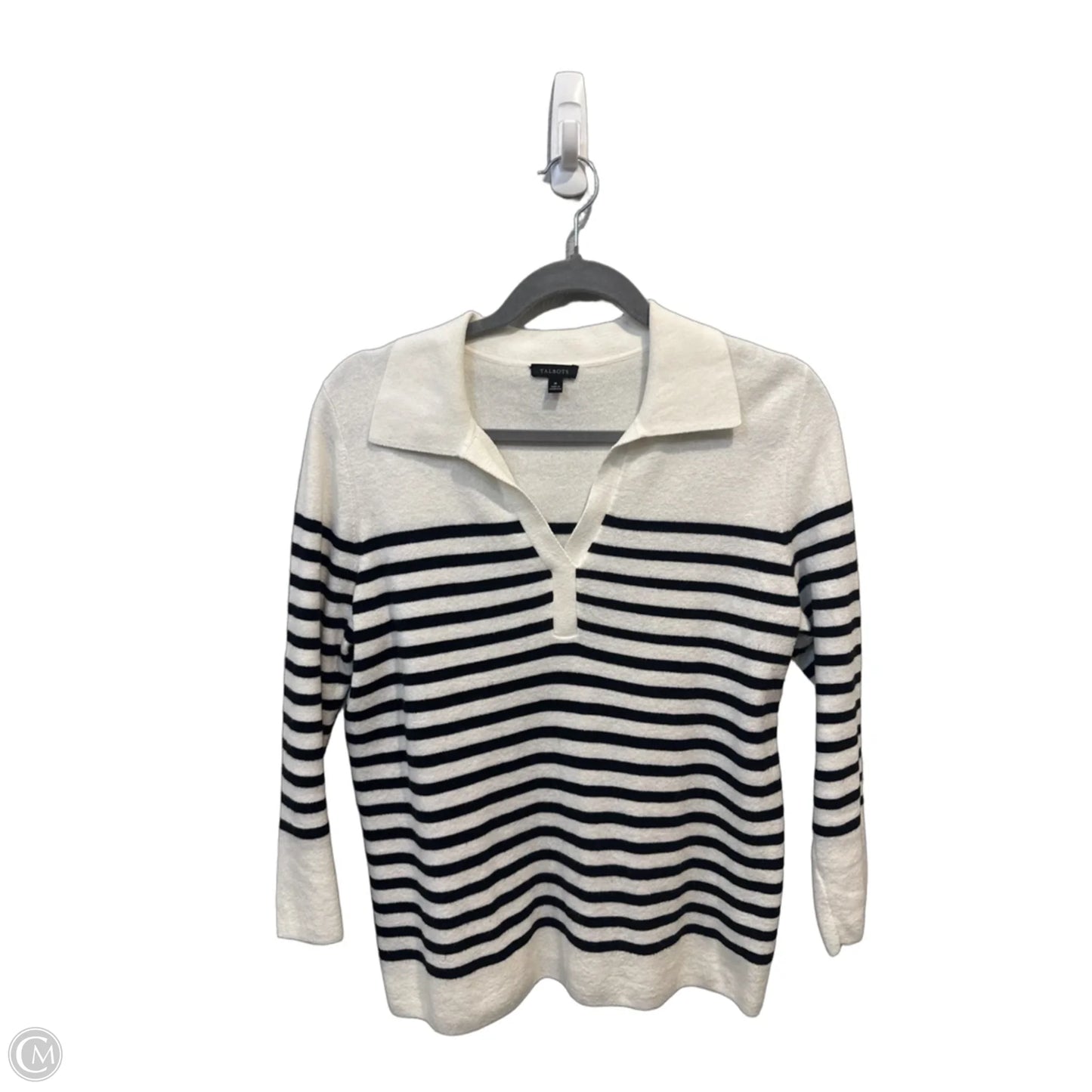 Sweater By Talbots In Striped Pattern, Size: M