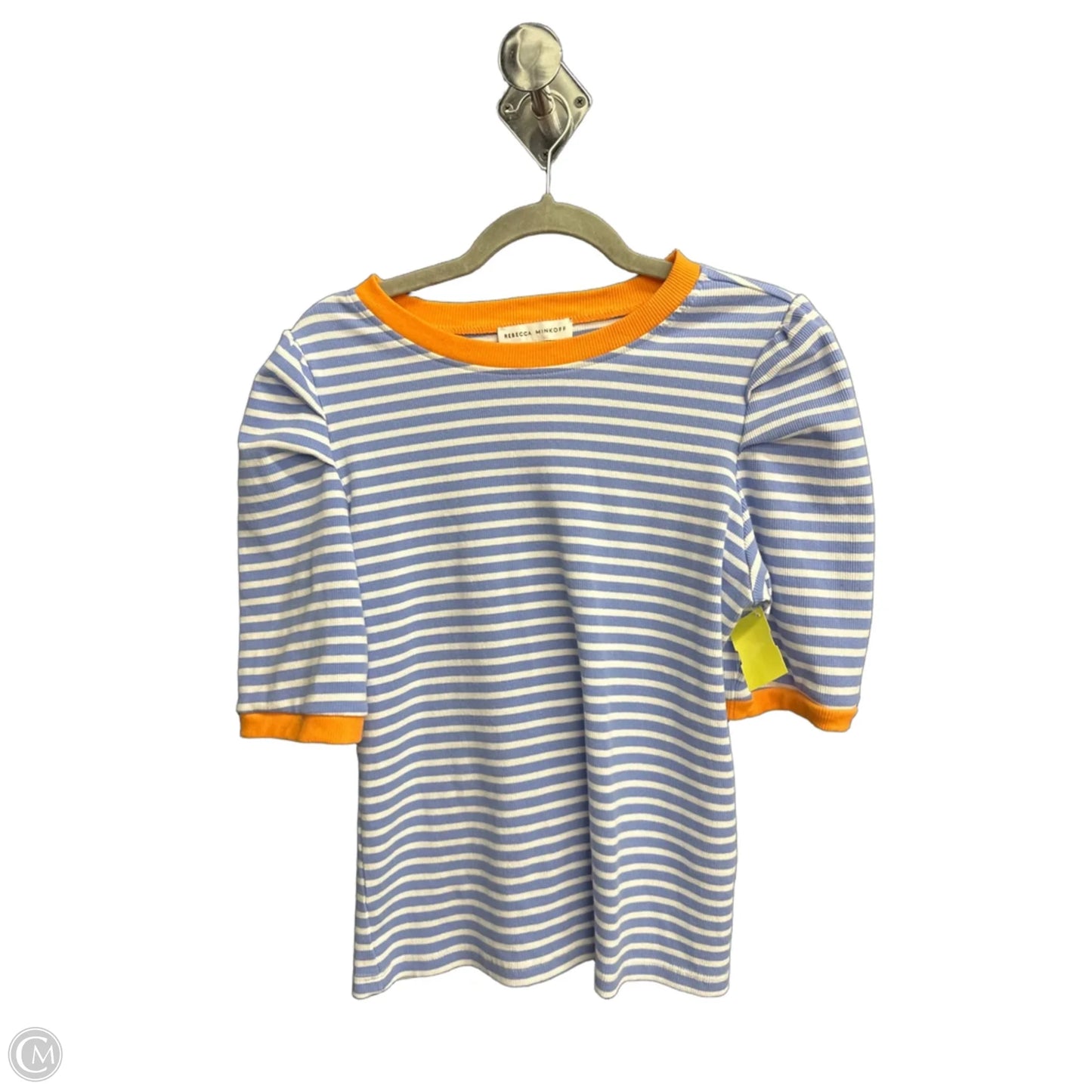 Blouse Designer By Rebecca Minkoff In Blue & Orange, Size: L