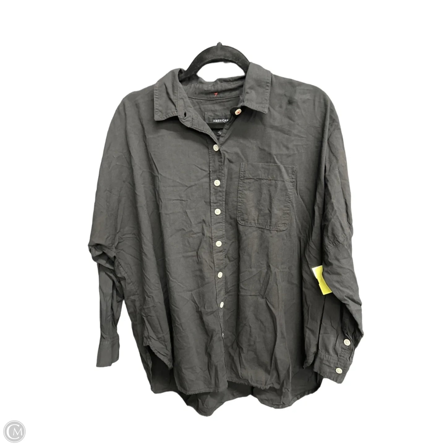 Top Long Sleeve By American Eagle In Black, Size: Xxs