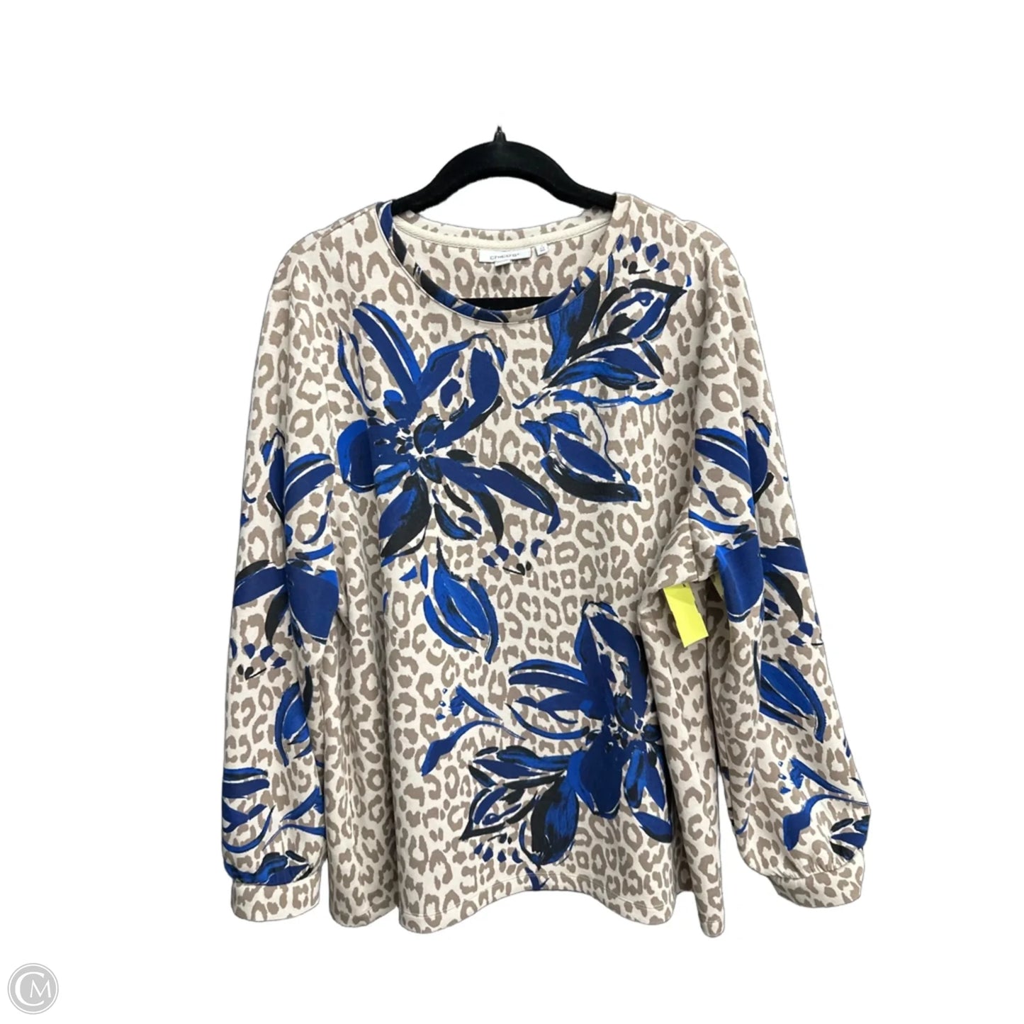 Top Long Sleeve By Chicos In Leopard Print, Size: Xxl