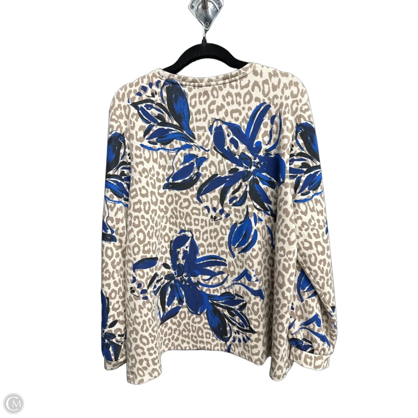 Top Long Sleeve By Chicos In Leopard Print, Size: Xxl