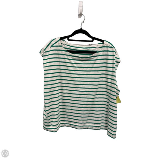 Top Sleeveless By Old Navy In Green & White, Size: 2x