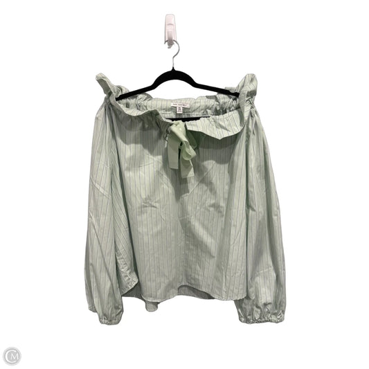 Top Long Sleeve By Free Assembly In Blue & Green, Size: Xxl