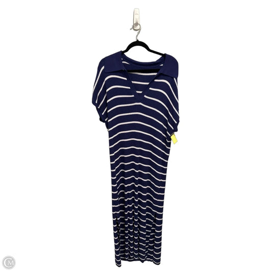 Dress Casual Maxi By Clothes Mentor In Blue & White, Size: 2x