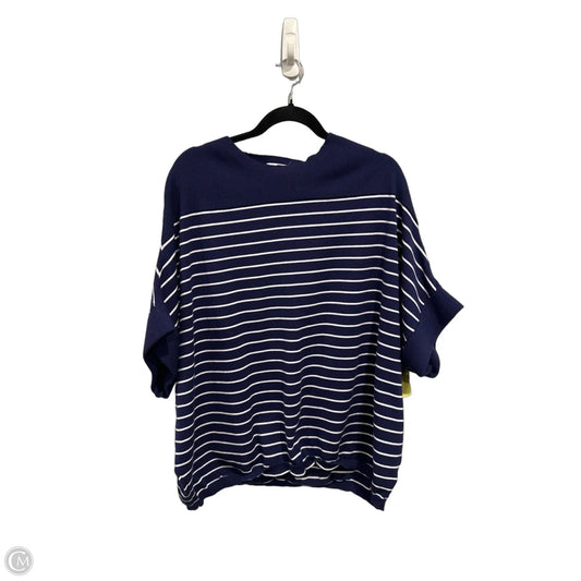 Sweater Short Sleeve By Chicsoul In Blue & White, Size: 3x