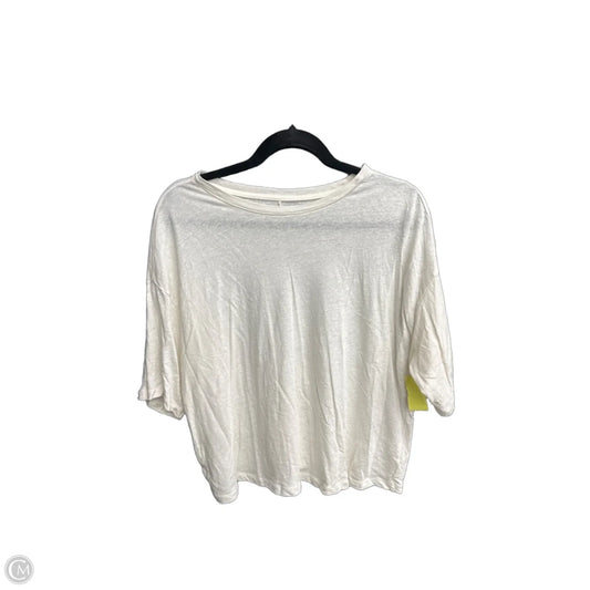 Top Short Sleeve Basic By Loft In Cream, Size: L