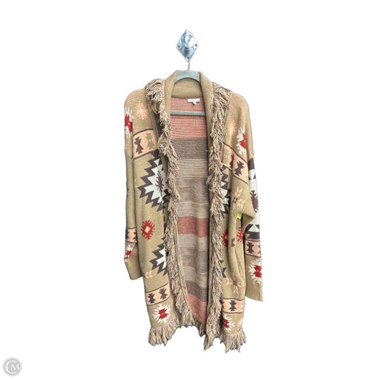 Sweater Cardigan By Jodifl In Brown & Red, Size: M