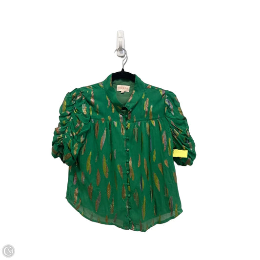 Blouse Short Sleeve By Ciebon In Green, Size: S