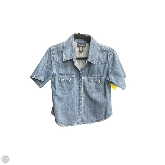 Top Short Sleeve By Denim And Company In Blue Denim, Size: S