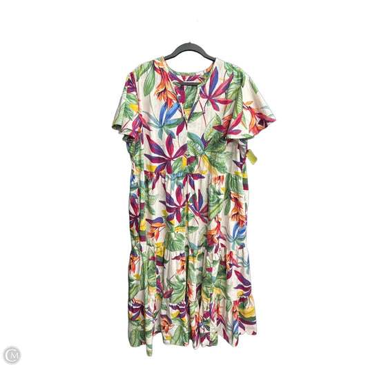 Dress Casual Maxi By Chicos In Tropical Print, Size: 20