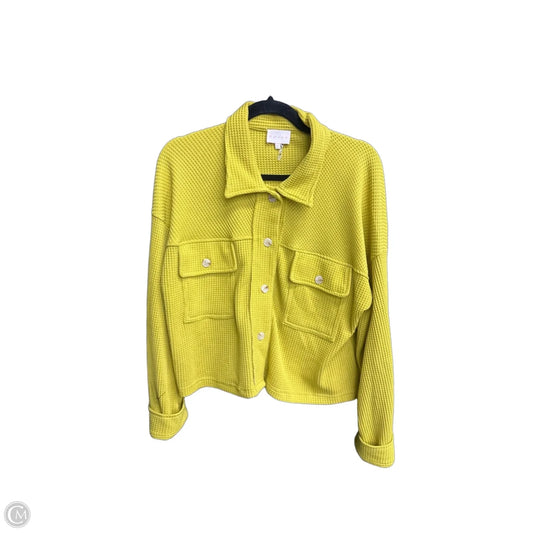 Blouse Long Sleeve By Entro In Chartreuse, Size: M