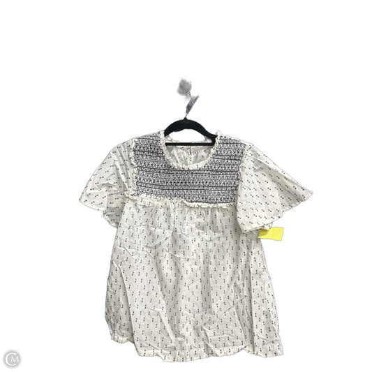 Blouse Short Sleeve By Lc Lauren Conrad In Polkadot Pattern, Size: Xs