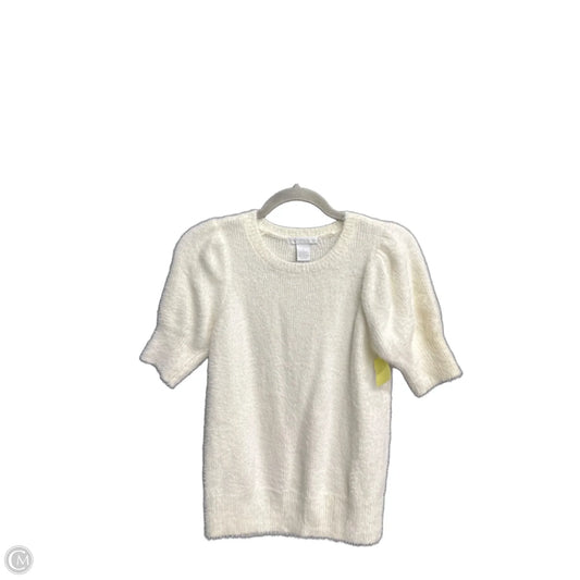 Sweater Short Sleeve By Design History In Cream, Size: S