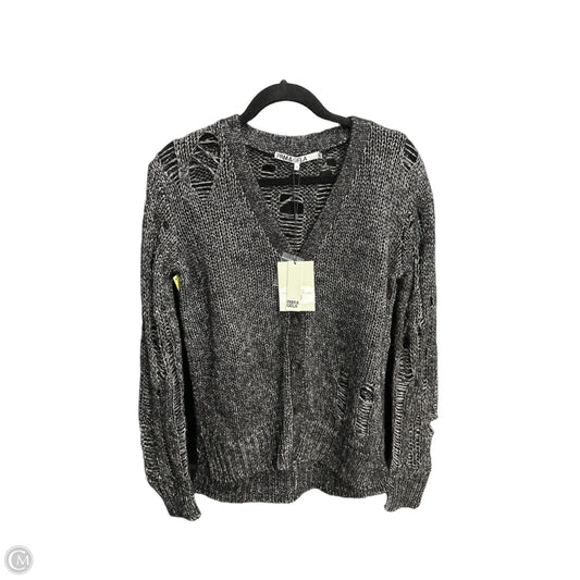 Sweater Cardigan By Clothes Mentor In Black & Silver, Size: S