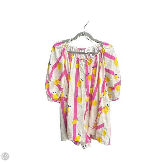 Romper By Fantastic Fawn In Cream & Pink, Size: L
