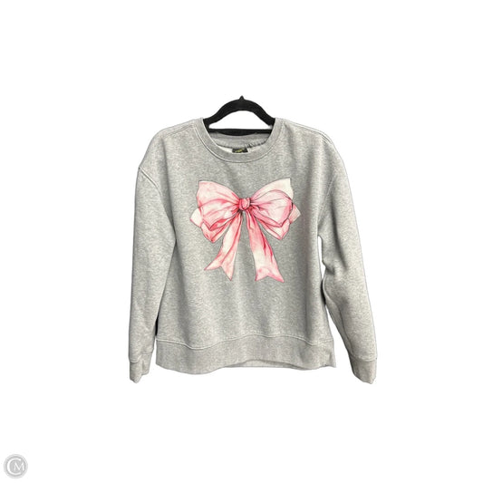 Sweatshirt Crewneck By Athletic Works In Grey & Pink, Size: S