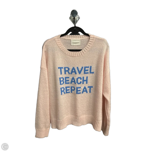 Sweater By Clothes Mentor In Blue & Pink, Size: L