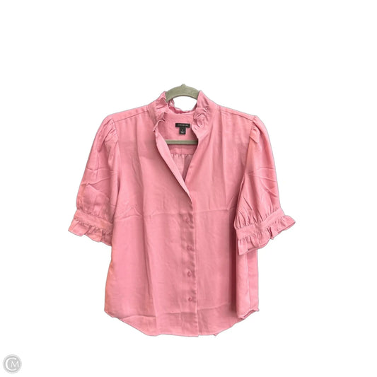 Blouse Short Sleeve By Ann Taylor In Pink, Size: S