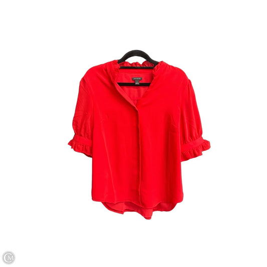 Blouse Short Sleeve By Ann Taylor In Red, Size: S