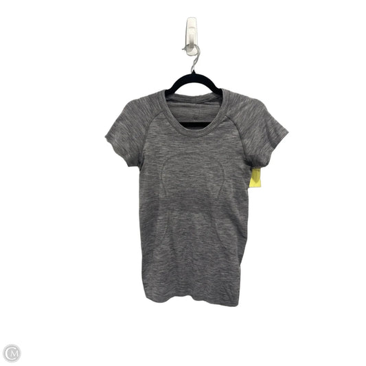 Athletic Top Short Sleeve By Lululemon In Grey, Size: S