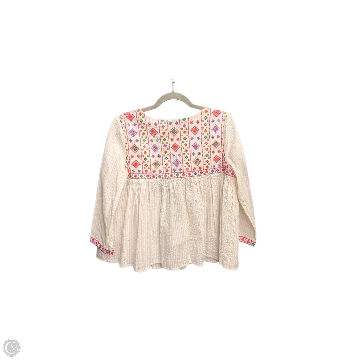 Jacket Shirt By Clothes Mentor In White, Size: M