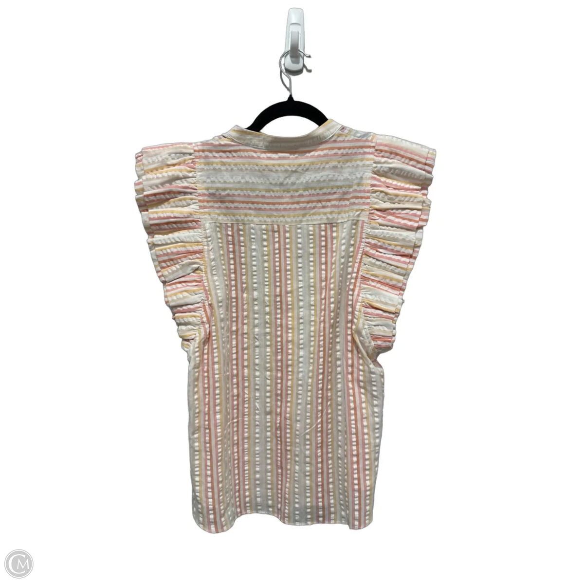 Blouse Sleeveless By Entro In Striped Pattern, Size: M
