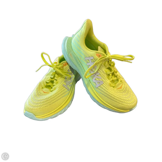 Shoes Athletic By Hoka In Blue & Yellow, Size: 7.5