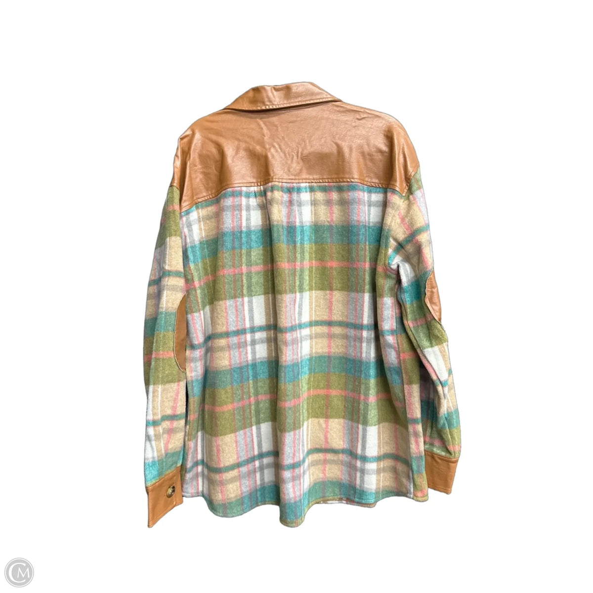 Jacket Shirt By Easel In Plaid Pattern, Size: M