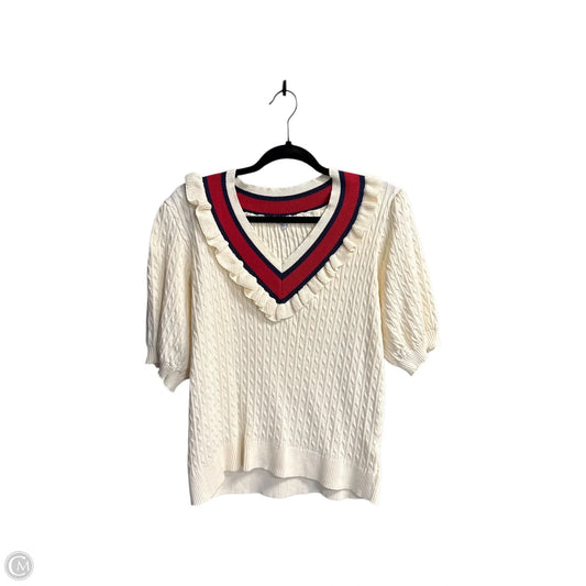 Sweater Short Sleeve By Voy In Cream, Size: S