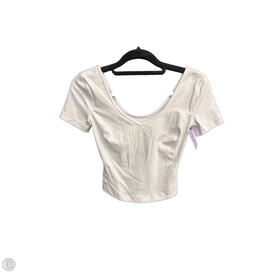 Athletic Top Short Sleeve By Lululemon In White, Size: Xs